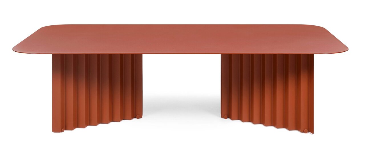 RS Barcelona Plec Rectangular Occasional Table Large - Couchtisch 115x30x60 cm - Stahl - Terrakotta