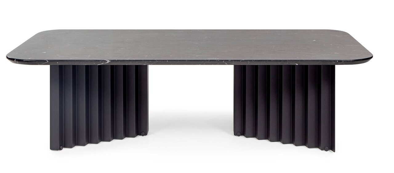 RS Barcelona Plec Rectangular Occasional Table Large - Couchtisch 115x30x60 cm - Mamor - Schwarz Marquina
