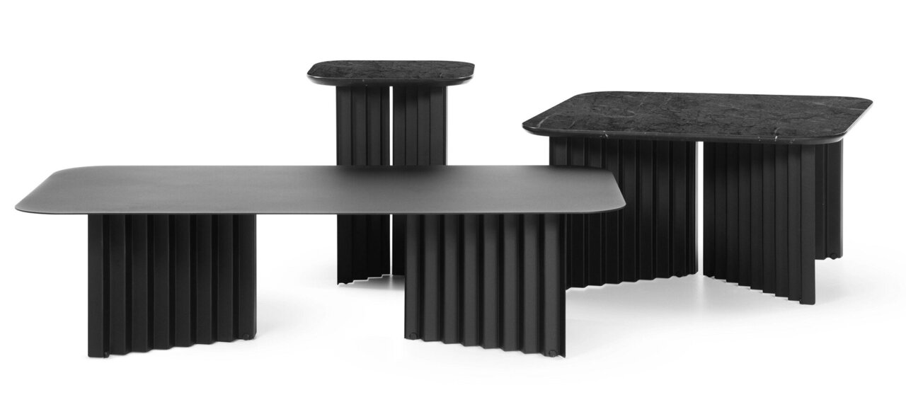 RS Barcelona Plec Rectangular Occasional Table Large - Couchtisch 115x30x60 cm - Stahl - Schwarz