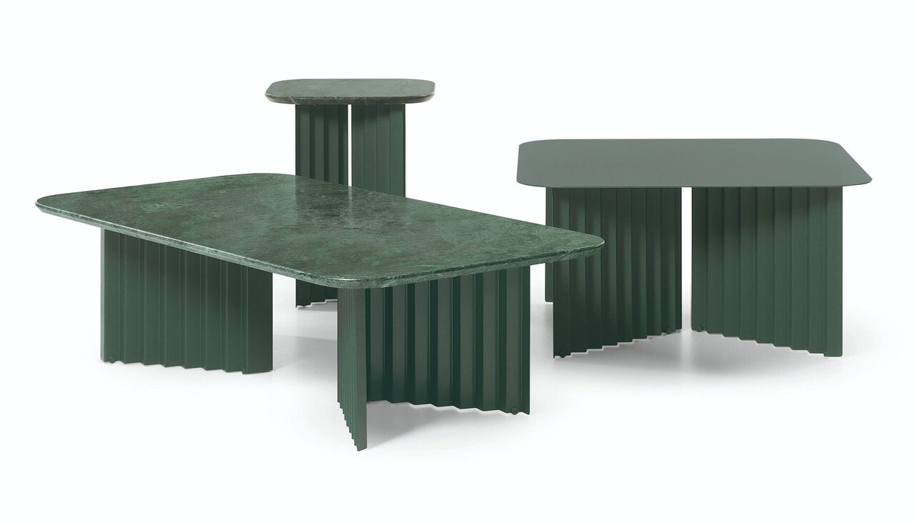 RS Barcelona Plec Rectangular Occasional Table Large - Couchtisch 115x30x60 cm - Stahl - Grün