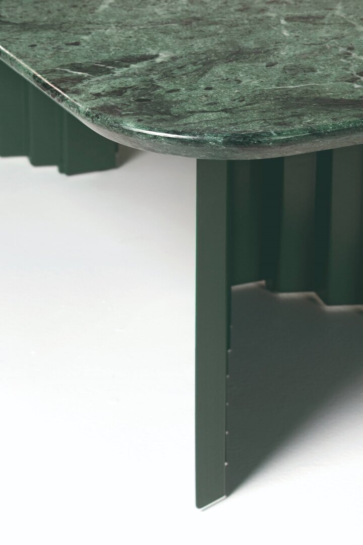 RS Barcelona Plec Rectangular Occasional Table Large - Couchtisch 115x30x60 cm - Mamor - Grün Aver