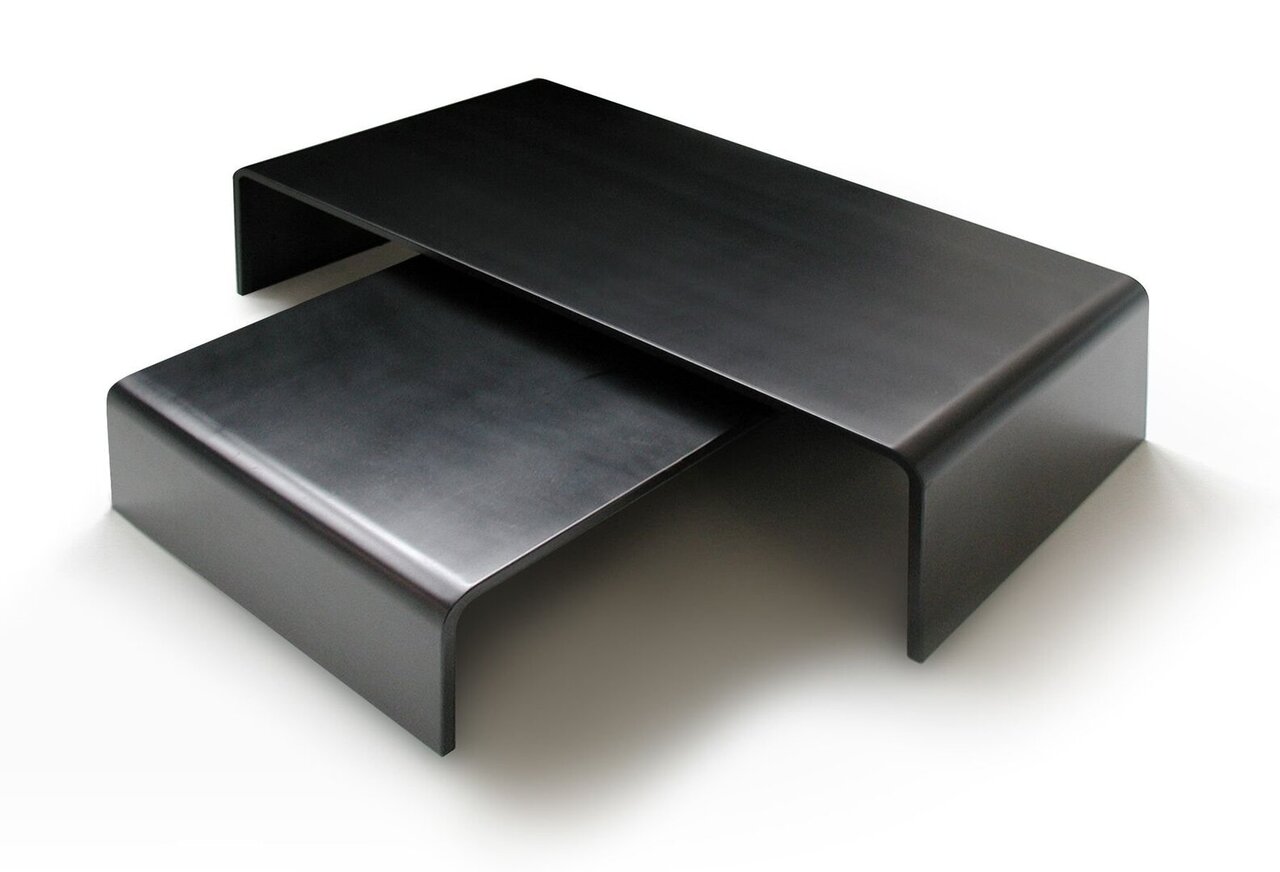 Zeus Solitaire Basso Couchtisch - Schwarz phosphatiert Stahlblech