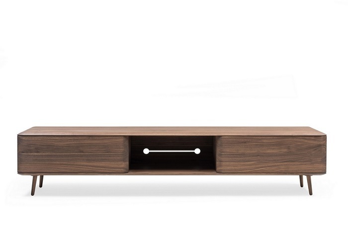 Woak Lowboard Malin With Wooden Legs-walnut
