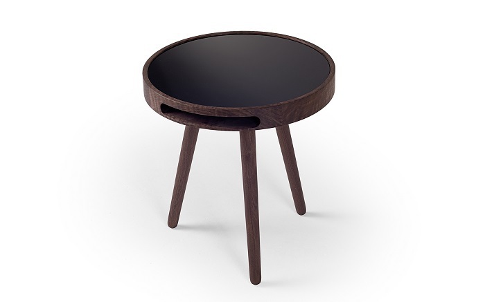 Woak Side Table Malin Glass-walnut