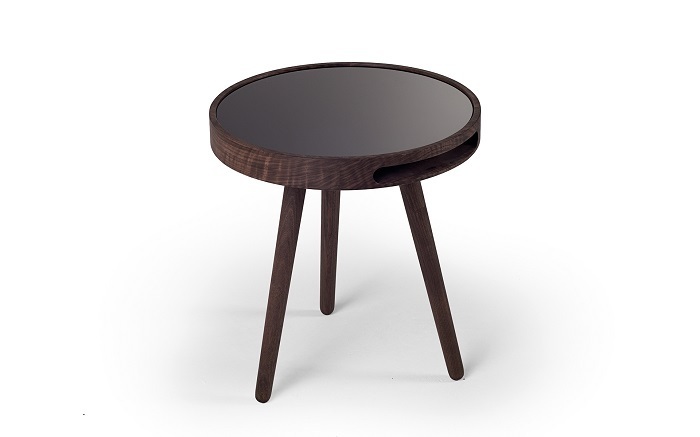 Woak Side Table Malin Glass-walnut