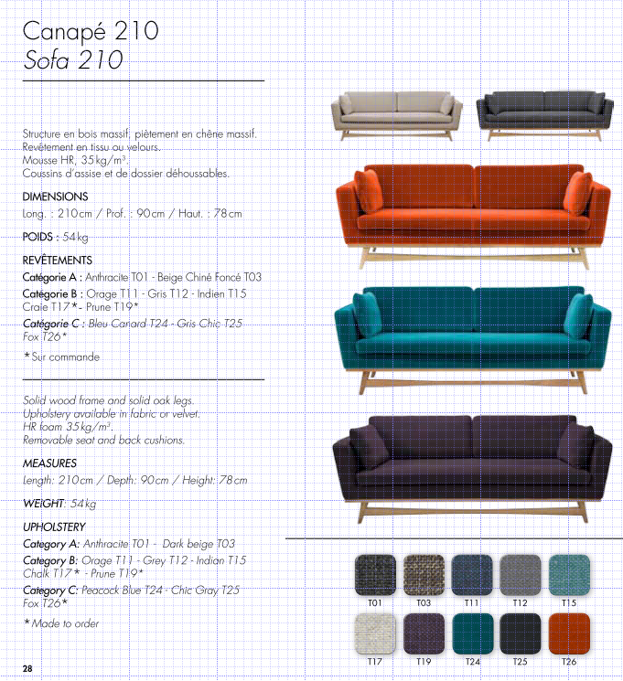 Stoffpalette Red Edition Sofa 210