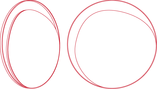 Red Edition Spiegel Ellipse Copper Pink Mirror Messing