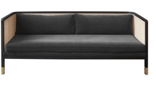 Red Edition Geflochtene Couch - Samt Chic grau
