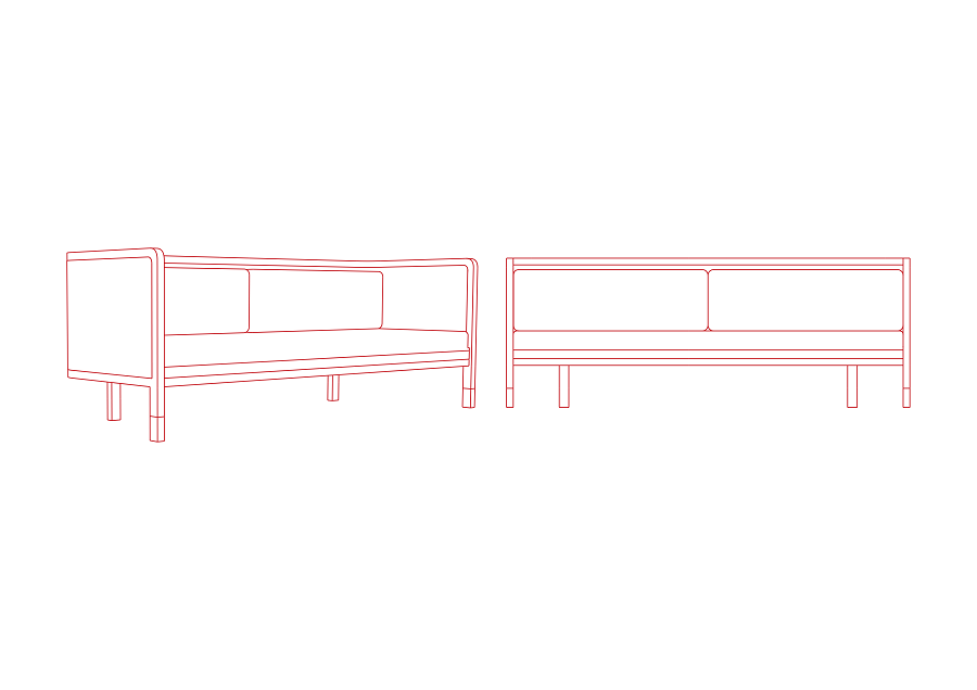 Red Edition Geflochtene Couch