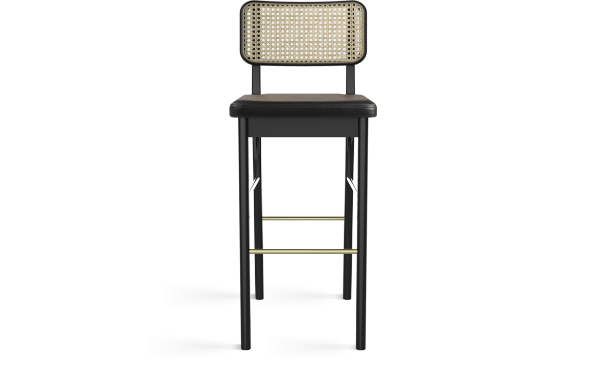 Red Edition High Cane Stool - Black - Black Oak