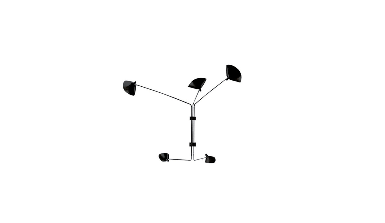 Serge Mouille Applique 5 bras pivotants Wandleuchte