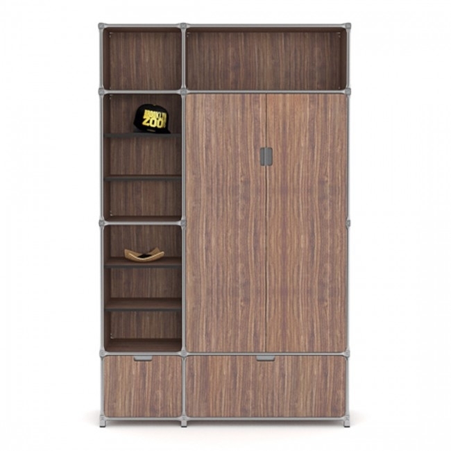 System 180 Garderobe 3-walnuss