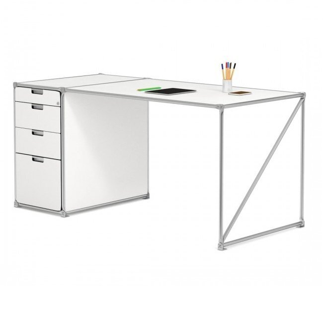 System 180 Office Schreibtisch Desktop - Weiss