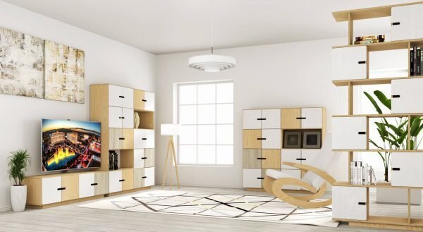 RADIS REGAL PIX SMALL- Light Oak, Türen Weiss Osmo