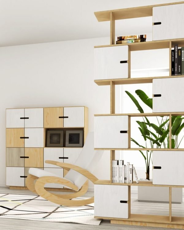 RADIS REGAL PIX MEDIUM- Light Oak, Türen Weiss Osmo