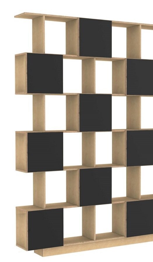RADIS REGAL BOXY MEDIUM- Medium Oak, Türen Schwarz Cpl