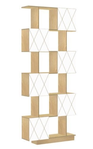RADIS REGAL ROMB SMALL- Light Oak, Türen Weiß Cpl