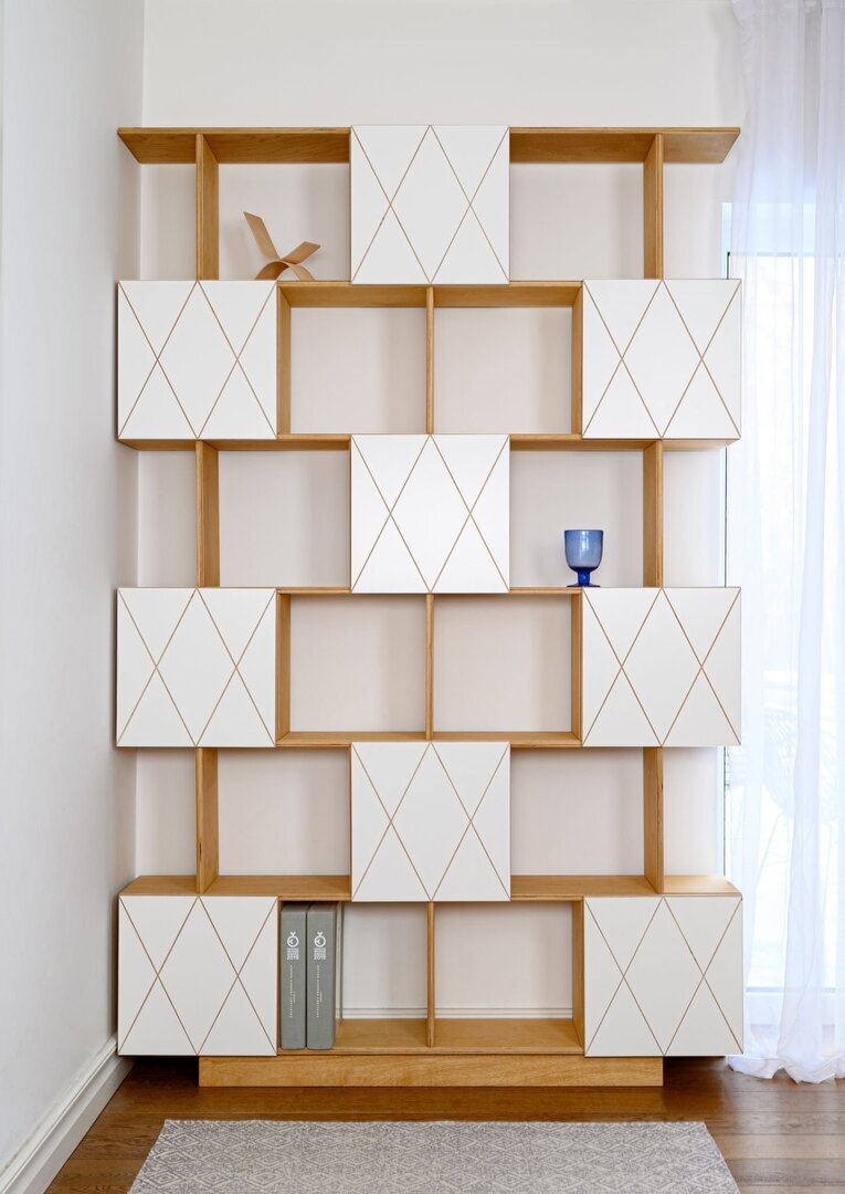 RADIS REGAL ROMB MEDIUM-  Light Oak - Türen Weiss CPL