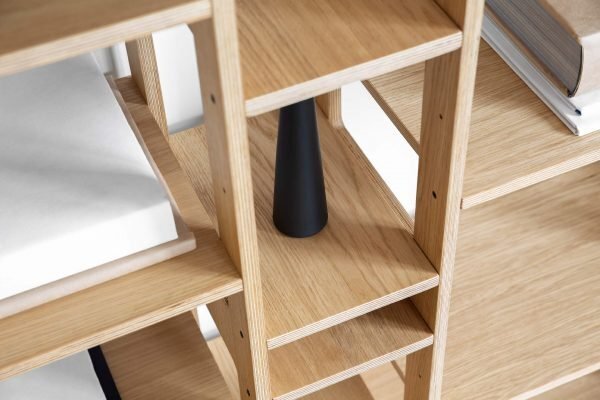 RADIS REGAL LIFT- MITTEL-Eiche Furniert, Mit 2 Tischplatten