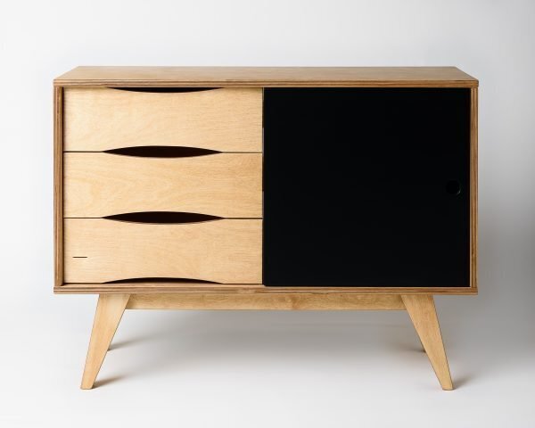 RADIS SIDEBOARD SOSIXTIES- 1 TÜR- Schwarz Cpl
