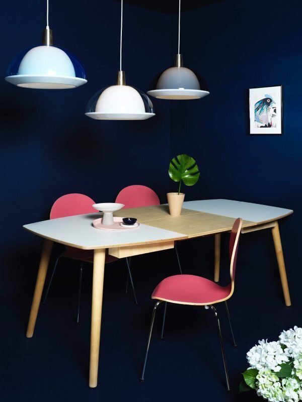 RADIS ESSTISCH NAM-NAM - AUSZIEHBAR- Weiss Hpl, Tischverlängerung Und Beine Light Oak
