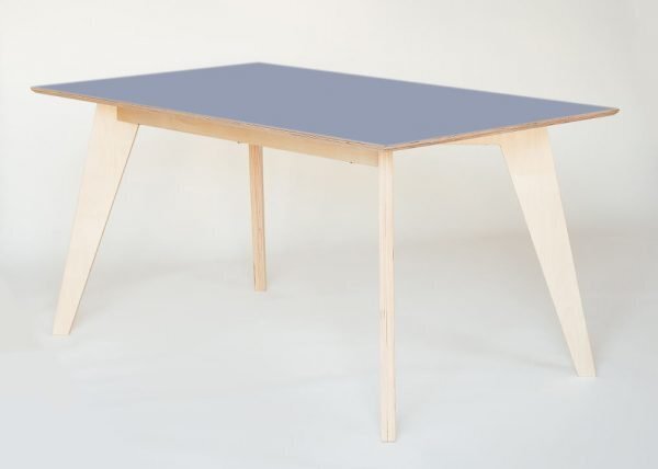 RADIS Esstisch HUH - HELLGRAU HPL, Beine LIGHT OAK