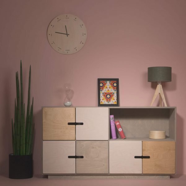 RADIS SIDEBOARD PIX 2X4, 6 TÜREN- Pebble Grey, Türen Weiss Osmo, Pebble Grey Und Light Oak