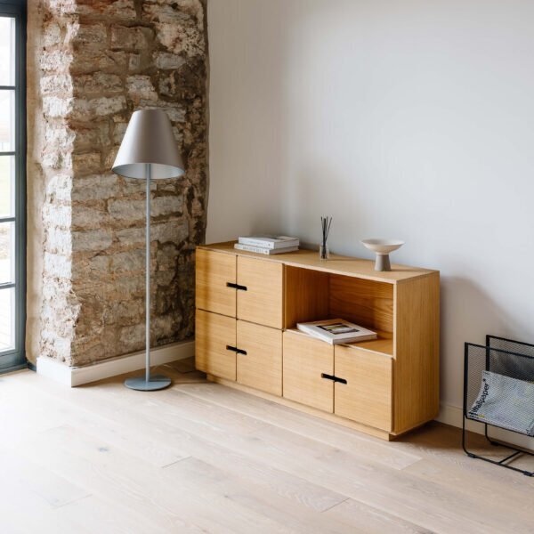 RADIS SIDEBOARD PIX 2X4, 6 TÜREN- Eiche Furnierte