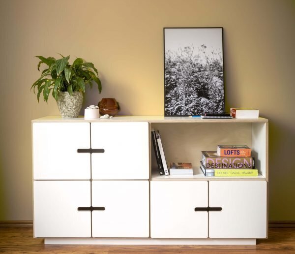 RADIS SIDEBOARD PIX 2X4, 6 TÜREN- Weiss Laminiertes Sperrholz