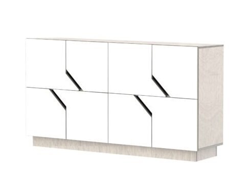 RADIS SIDEBOARD MAZE- 2X4-  PEBBLE GREY, Türen WEISS CPL