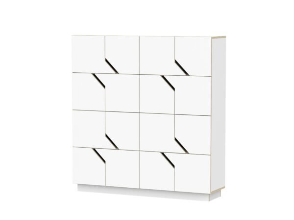 SIDEBOARD MAZE 4X4 16 TÜREN-  WEISS LAMINIERTES SPERRHOLZ
