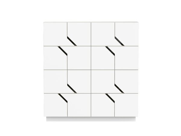 SIDEBOARD MAZE 4X4 16 TÜREN- PEBBLE GREY, Türen WEISS CPL