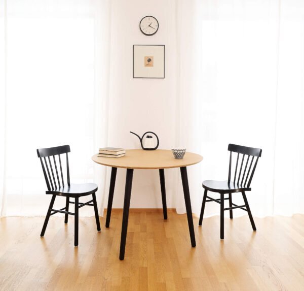 RADIS TISCH MAN - 125 CM - PEBBLE GREY, Beine SCHWARZ BEFLECKT