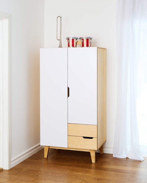 RADIS KLEIDERSCHRANK HUH 2 TÜREN - LIGHT OAK, VERTICALE handgrepen