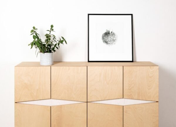 RADIS SIDEBOARD LOXI 4X4-16 TÜREN-  LIGHT OAK, WEISSER OSMO