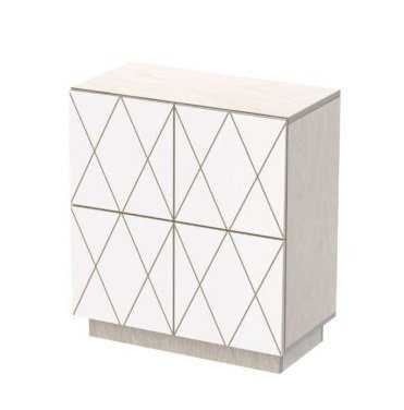 SIDEBOARD ROMB 2X2- 4 TÜREN-  PEBBLE GREY, Türen WEISS CPL