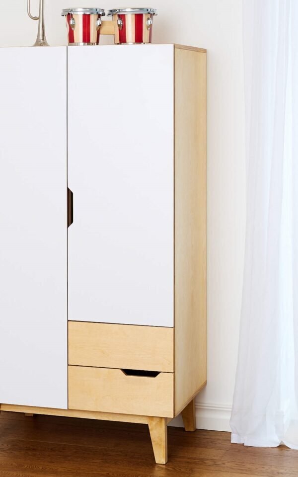 RADIS KLEIDERSCHRANK HUH, 3 TÜREN - LIGHT OAK, VERTICALE handgrepen