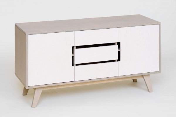 RADIS ANRICHTE HUH-  PEBBLE GREY, Türen WEISS CPL