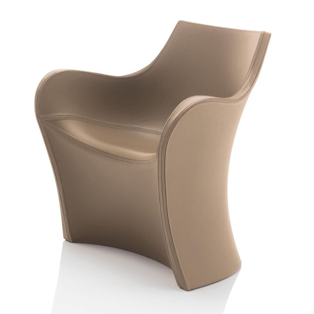 B Line Woopy Sessel mit Echtlederbezug - hellbraun/Echtleder