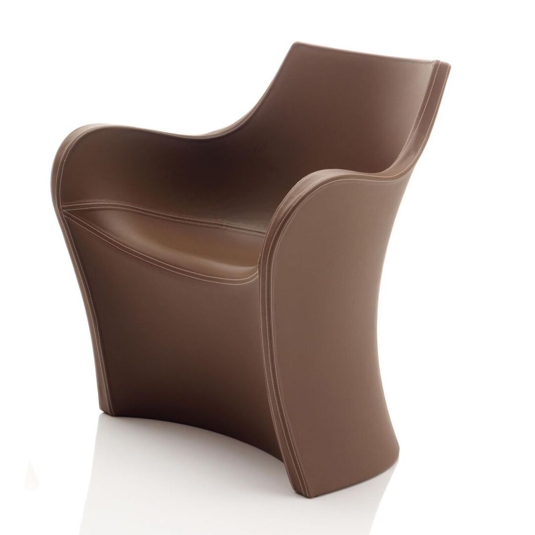 B Line Woopy Sessel mit Echtlederbezug -  dunkelbraun/Echtleder