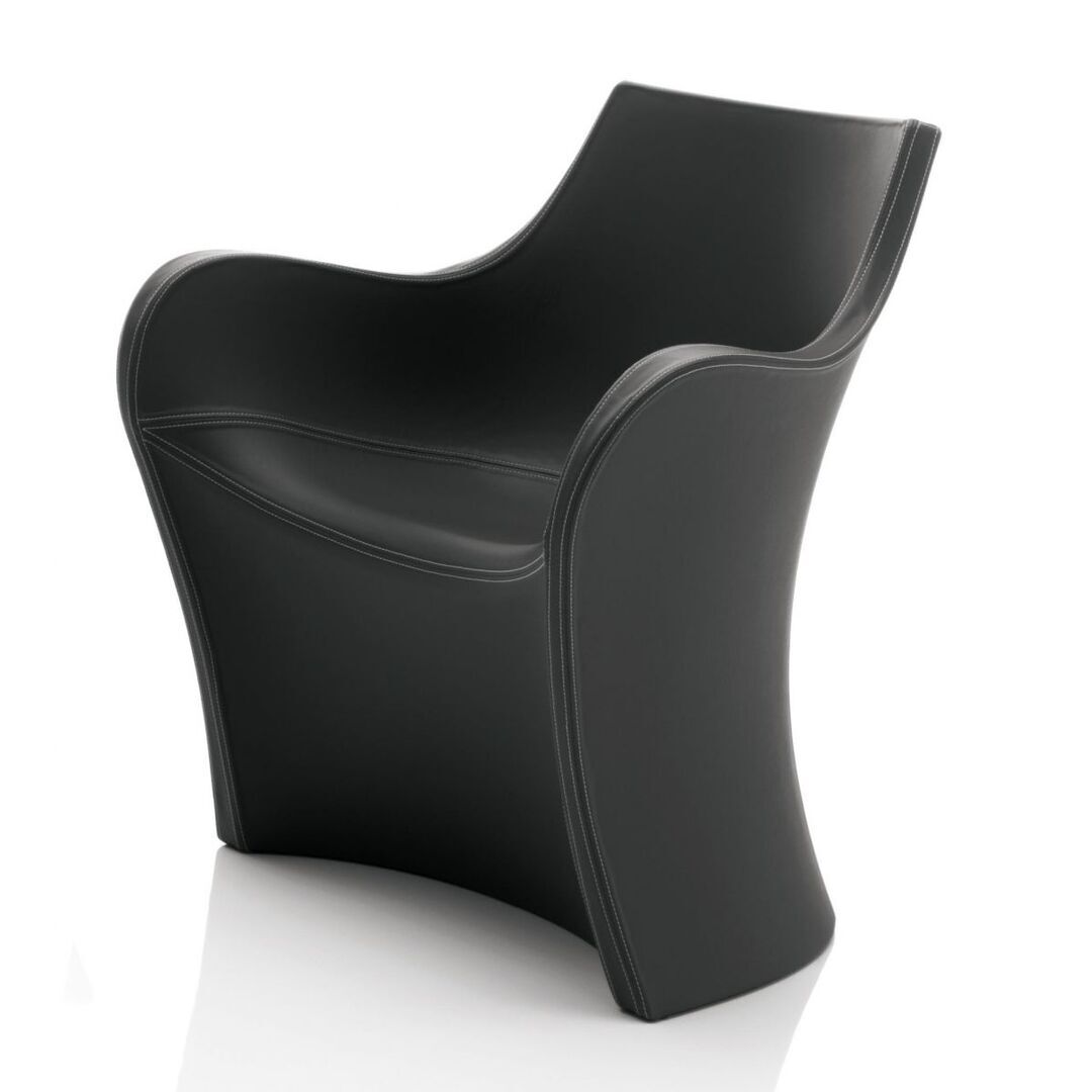 B Line Woopy Sessel mit Echtlederbezug - schwarz/Echtleder
