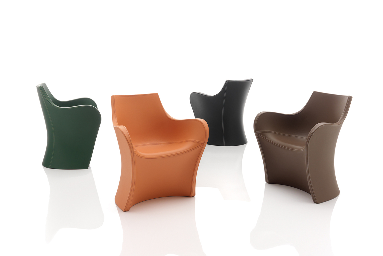 B Line Woopy Sessel mit Echtlederbezug