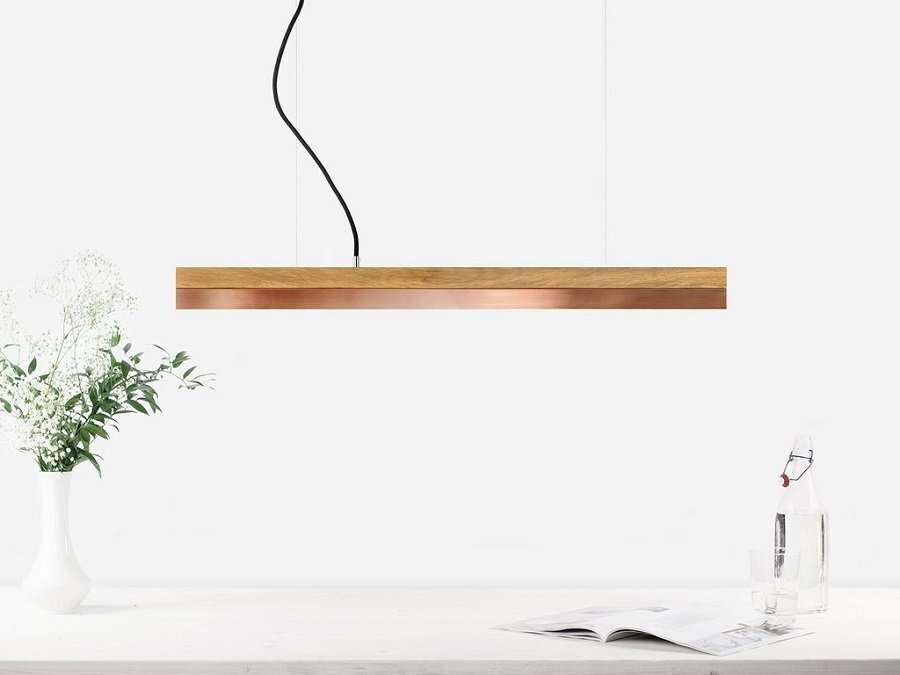 Gantlights C2O Copper Pendelleuchte Eichenholz Und Kupfer Klein