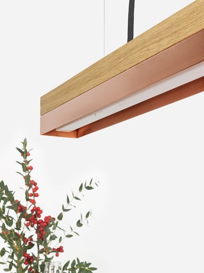 Gantlights C2O Copper Pendelleuchte Eichenholz Und Kupfer Klein