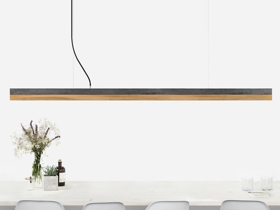 Gantlights C3 Dark/Oak Pendelleuchte Eichenholz Lang