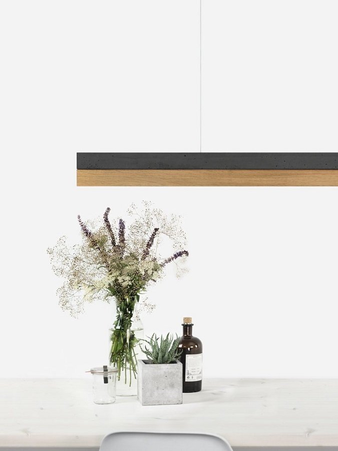 Gantlights C3 Dark/Oak Pendelleuchte Eichenholz Lang