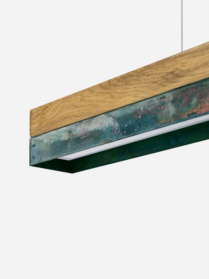 Gantlights C3O Oxid Pendelleuchte Oxidiertes Kupfer Lang