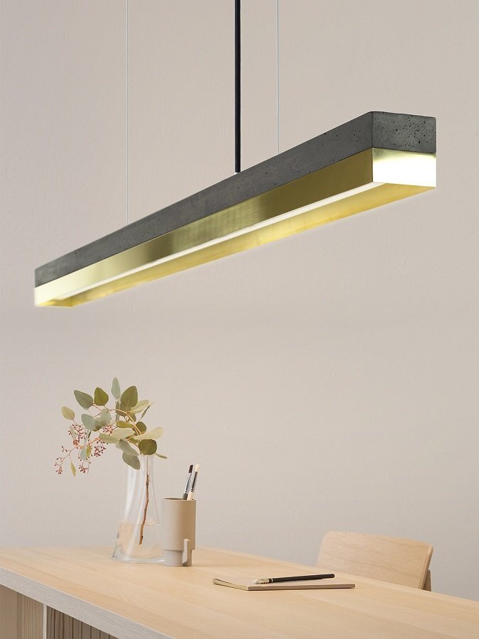 GantLights C-serie brass Pendelleuchte Messing- Beton dunkel