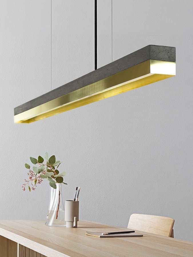 GantLights C-serie brass Pendelleuchte Messing- Beton dunkel