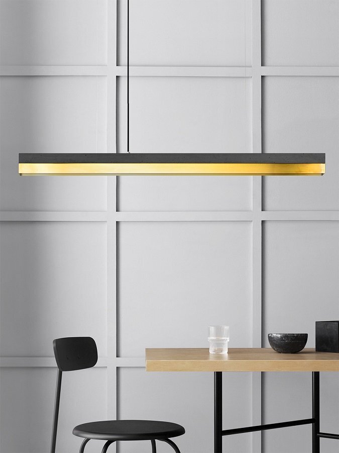 GantLights C-serie brass Pendelleuchte Messing- Beton dunkel